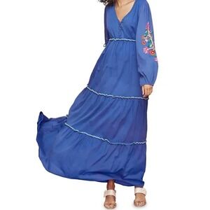 Roller Rabbit Kuzu Embroidered Kiana Maxi Dress NWT Size Medium